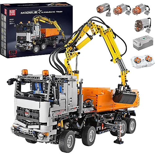 Mould King Models Ferngesteuerter LKW mit Pneumatik Kran 19007D