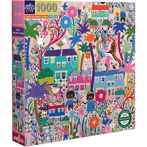 eeBoo Puzzle Cats around Town (1000Teile)