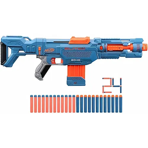 Elite 2.0 Echo CS-10 Blaster � 24 NERF Darts, 10-Dart Clip-Magazin, abnehmbare Schulterst�tze und Laufverl�ngerung, 4 Tactical Rails, frustfreie Verpackung