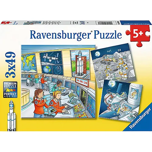 Ravensburger Puzzle Auf Weltraummission mit Tom und Mia (3x49)