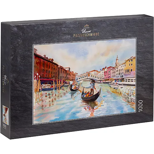 Gondeln von Venedig vor der Rialto-Br�cke, Italien - 1000 Teile