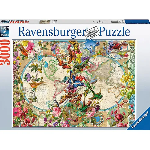 Ravensburger Puzzle Weltkarte mit Schmetterlingen (3000Teile)