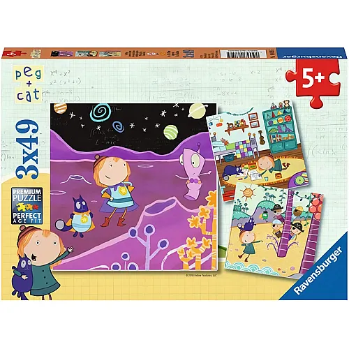 Ravensburger Puzzle 3in1 Peg & Cat - 49 Teile