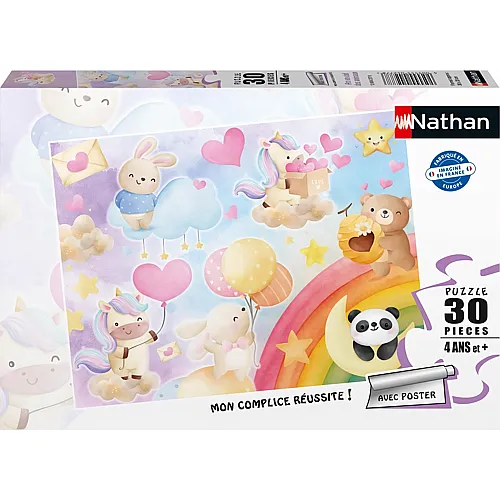 Nathan Puzzle Regenbogen der Tiere - 30 Teile