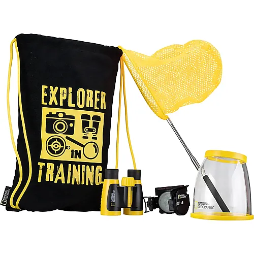 Bresser Entdeckerset National Geographic - Mit Fernglas, Kompass, Fangnetz, Becherlupe