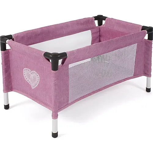 Puppen-Reisebett Jeans Pink