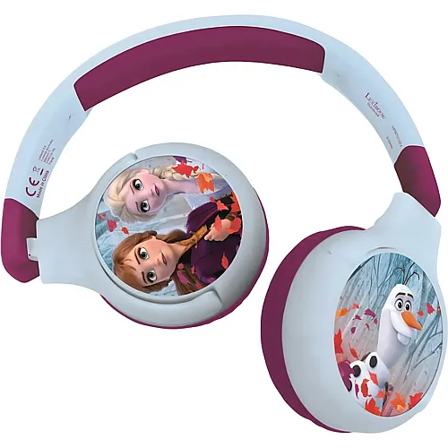 Lexibook Disney Frozen 2in1 Bluetooth- und Kabelanschluss, faltbare Kopfhrer mit sicherer Lautstrke