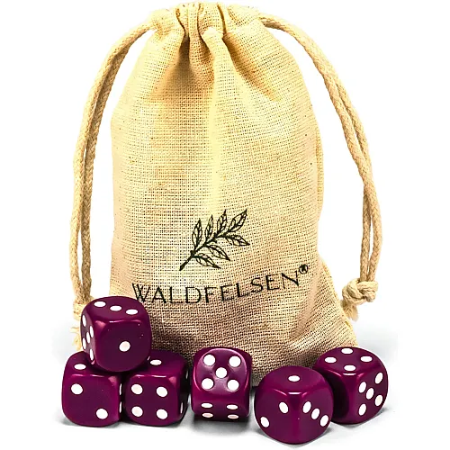 Waldfelsen Hochqualitative W�rfel Standardgr�sse 16mm Lila - 6 Teile