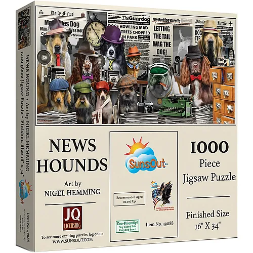 SunsOut Puzzle Nigel Hemming News Hounds - 1000 Teile