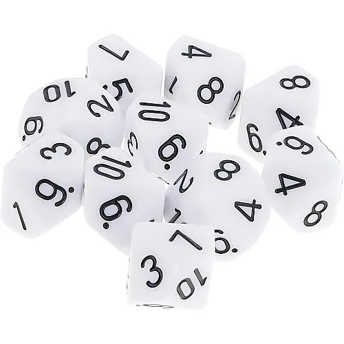 Polyedrische W�rfel DND RPG Weiss - 10 Teile