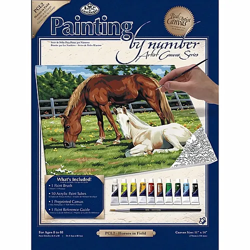 Royal & Langnickel R&l Pbn Artist Canvas Series GM Horses IN Field