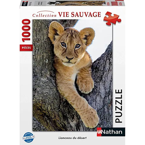 Nathan Puzzle Collection Vie Sauvage L�wenjunges auf Baum - 1000 Teile