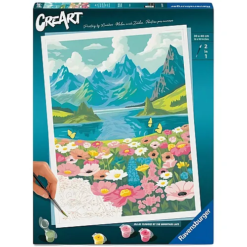 Ravensburger CreArt Malen nach Zahlen - Blumenmeer am Bergsee