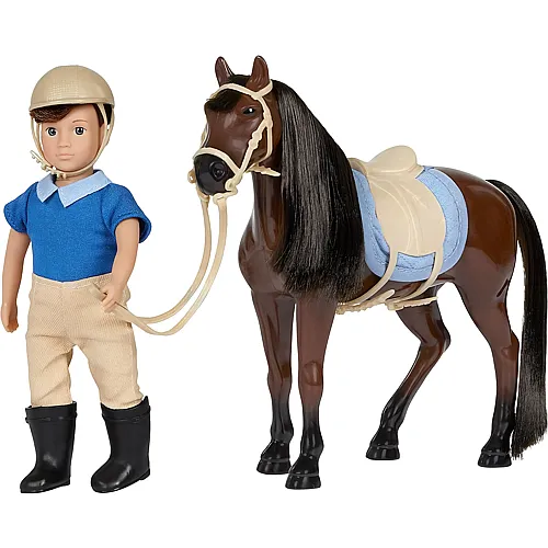 Brian und Pferd Barnaby 15cm