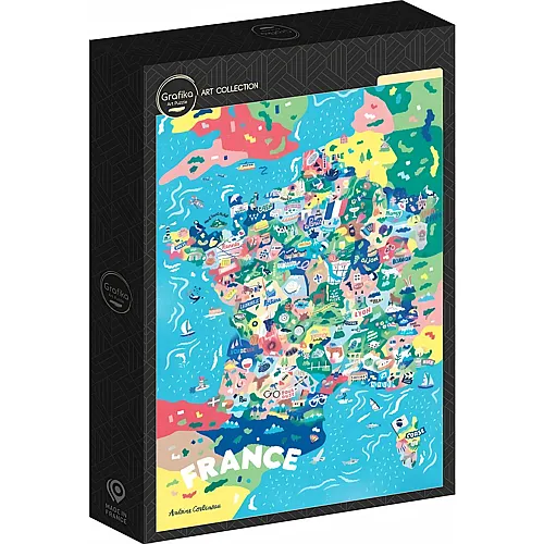 Grafika Puzzle Puzzle 1000 Teile Karte von Frankreich