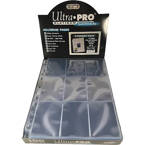 Ultra Pro 9-Pocket Hologram Pages - 11 Hole (100Teile)