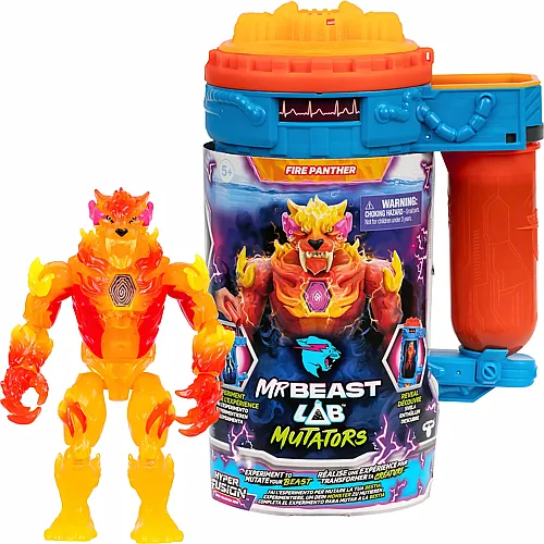 Moose Toys Mr Beast Lab Mutators Fire Panther, 14 cm, Mutations-