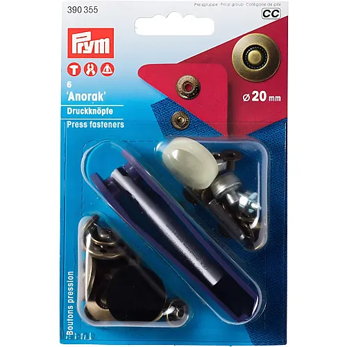 Prym Druckkn�pfe Anorak, Reifen, altmessing