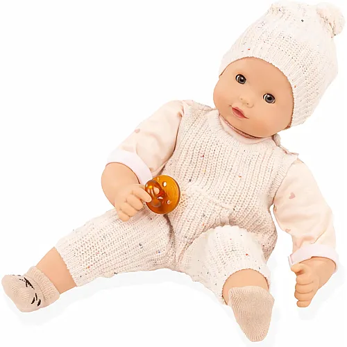 Babypuppe mit grauen Schlafaugen, ohne Haare und Weichk�rper - 42 cm