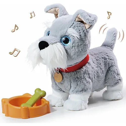 Interaktiver Schnauzer mit Sprachsteuerung der L�uft und Bellt