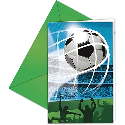 Procos FOOTBALL FANS - 6 Einladungskarten mit Umschlag