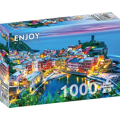 Enjoy Puzzle Vernazza at Dusk, Cinque Terre, Italy - 1000 Teile