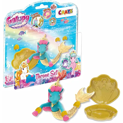 Einhorn mit Meerjungfrauenflosse, Muschelthron & Armb�nder