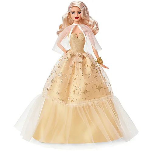 Barbie Signature Puppe mit goldenem Kleid und blonden Haaren