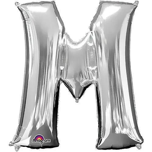 Amscan Buchstaben Silber Folienballon Buchstabe M Silber (93cm)