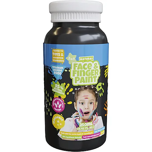 Boti Flasche mit nat�rlicher Gesichts- und Fingerfarbe � Schwarz, 250 ml