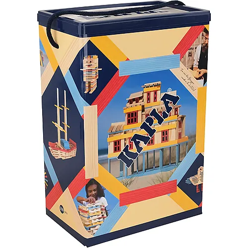Kapla Baukasten Sommer blau, gelb, rot - 200 Teile