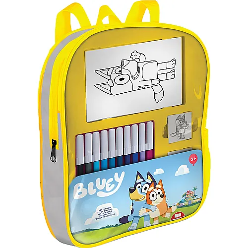 Multiprint Bluey Rucksack mit Stempeln und Filzstiften