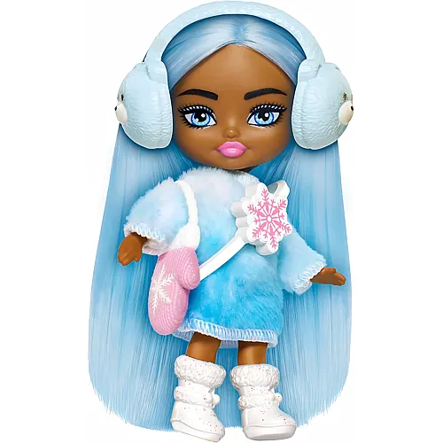 Barbie Extra Mini Minis - Winteroutfit und Accessoires f�r modischen Urlaubsspass, ca. 8 cm gross, inkl. Puppenst�nder mit