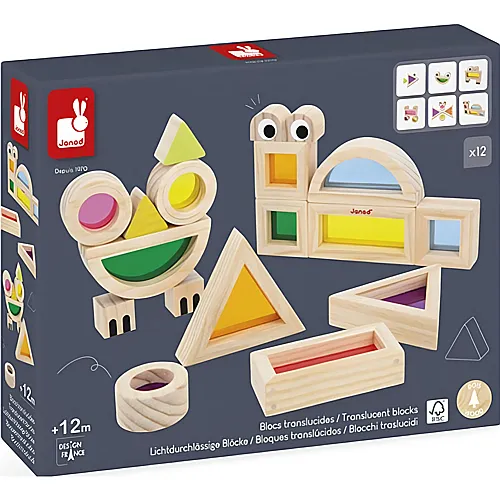 Sensorisches Spiel - Transluzente Bl�cke - 18 Teile