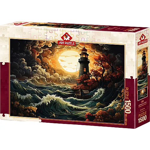 Art Puzzle Leuchtturm im Sturm - 1500 Teile