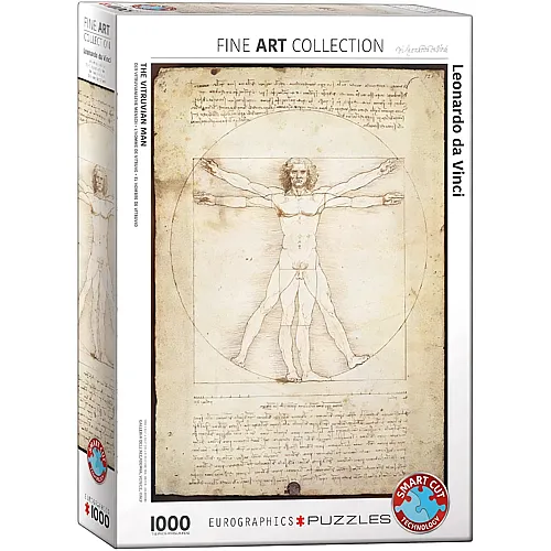 Eurographics Puzzle Fine Art Collection Leonard de Vinci: Der vitruvianische Mensch - 1000 Teile