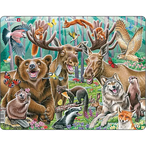 Larsen Puzzle Happy Forest Selfie - 42 Teile