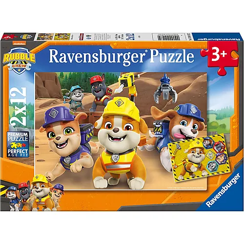 Ravensburger Puzzle Paw Patrol 2in1 Rubble & Crew - 12 Teile