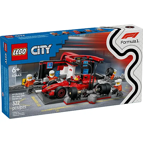 F1 Boxenstopp mit Boxencrew und Ferrari Flitzer 60443