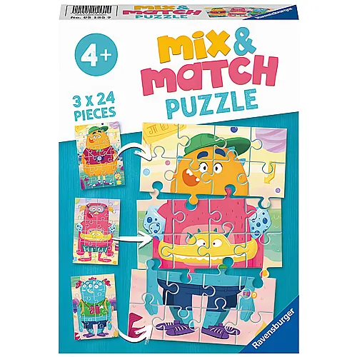 Ravensburger Puzzle Mix & Match Lustige Monster (24Teile)