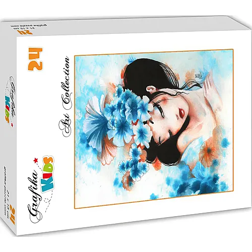 Grafika Puzzle Art Collection Misstigri Grafika Kids Blue Flowers - 24 Teile