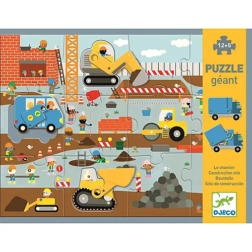 Djeco Riesenpuzzle Die Baustelle 17 Teile