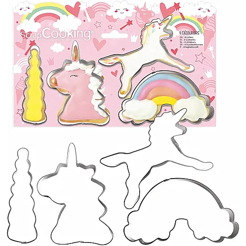 ScrapCooking Ausstecher Einhorn - 4 Teile