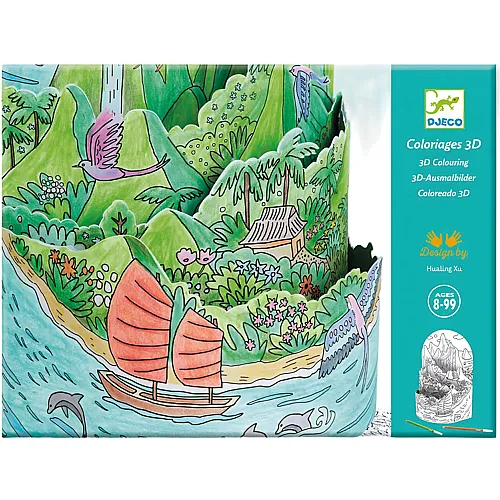 Djeco Ausmalbilder 3D Diorama Insel
