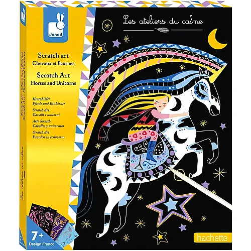 Janod From 7 years old - Creative Kit Scratch Art Horses And Unicorns - Les Ateliers du Calme - Dexterity and