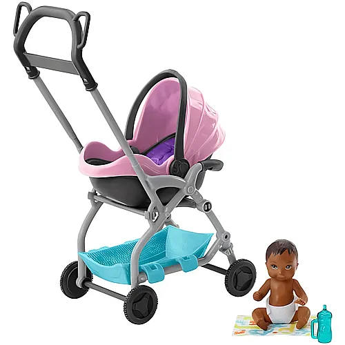 Barbie Skipper Babysitters Inc. Stroller mit Baby Pink