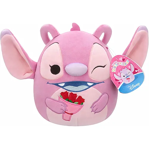 Squishmallows Pl�sch Lilo & Stitch Valentine's Angel mit Blumenstrauss - 20 cm