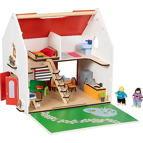Tragbares Puppenhaus eco House mit Zubeh�r 54Teile
