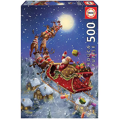 Educa Puzzle Weihnachtsmann im Schlitten (500Teile)