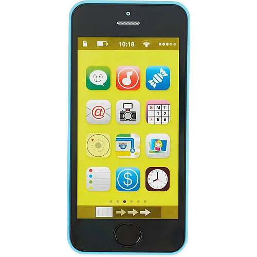 Bieco Lernspass Kinder Smartphone | Handy mit 40 Sounds & Blinkenden Lichtern | Babyspielzeug ab 6 Monate | Musik, Spielzeug